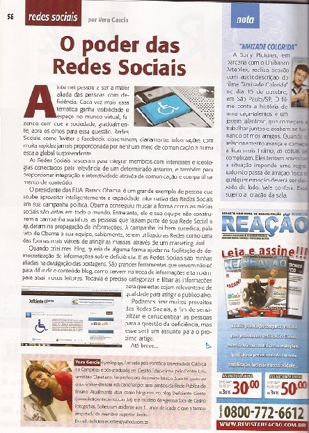 Revista Reação: Artigo sobre Redes Sociais