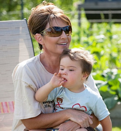 Sarah Palin e seu filho Trig Palin