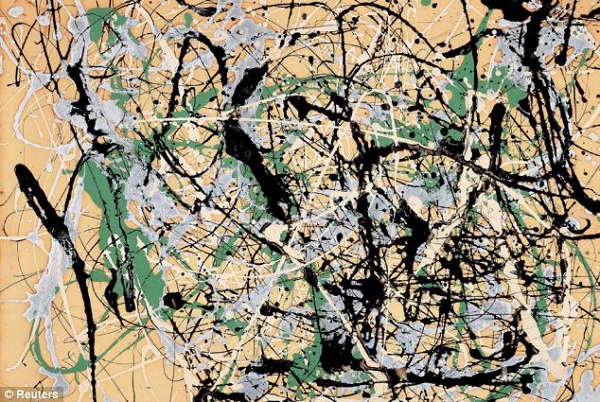 Algumas pinturas de Leo são comparadas a pintura de Jackson Pollock (pintor norte-americano e referência no movimento do expressionismo abstrato). Imagem: Daily Mail
