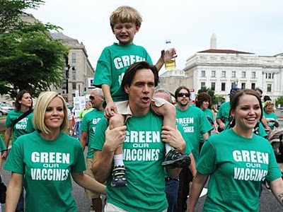 Jenny McCarthy, o filho Evan e seu ex-namorado Jim Carrey