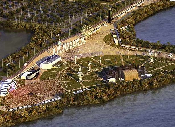 Esboço da cidade do Rock: o projeto foi orçado em 40 milhões e será um local permanente para futuros eventos no Rio de Janeiro.