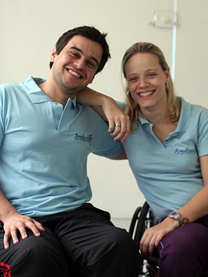 Fernanda e Felipe, tetraplégicos abriram centro de reabilitaçao