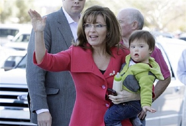 Sarah Palin e seu filho Trig Palin