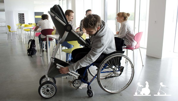 Cursum, carrinho de bebê para pais cadeirantes