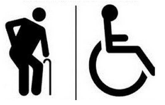 Símbolo de um idoso e deficiente