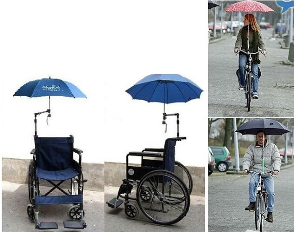 suporte de guarda-chuva para cadeira de rodas.