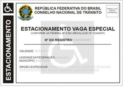 CREDENCIAL PARA ESTACIONAMENTO EM VAGA ESPECIAL